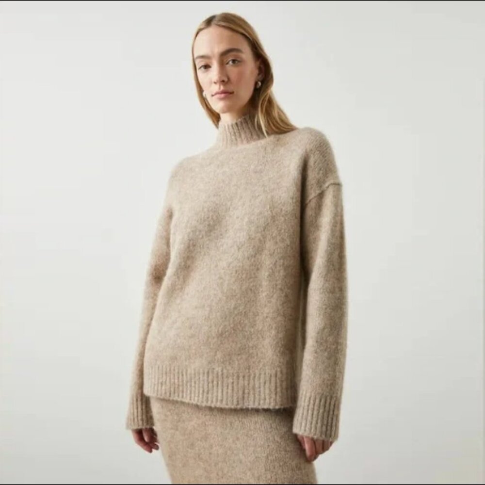 Rails KACIA Mock-Neck Alpaca-Blend Oversized Sweater - Large